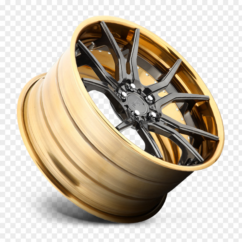 Niche Alloy Wheel Copper Metal Rim PNG