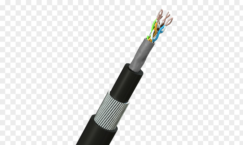 Steel Wire Armoured Cable Electrical Category 5 Class F Twisted Pair Network Cables PNG
