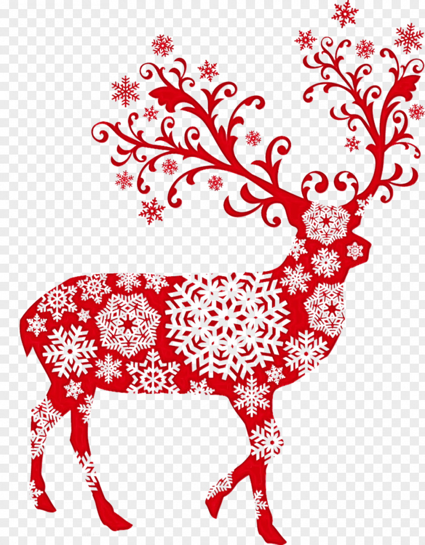 Sticker Line Art Reindeer PNG