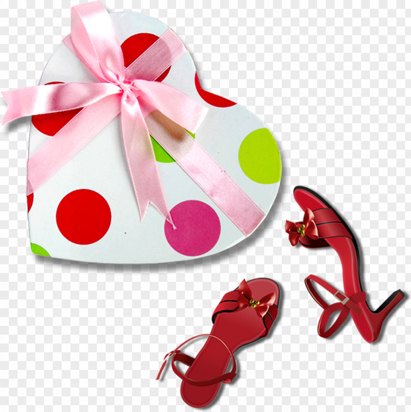 Gift Boxes And High Heels Elements High-heeled Footwear Shoe PNG