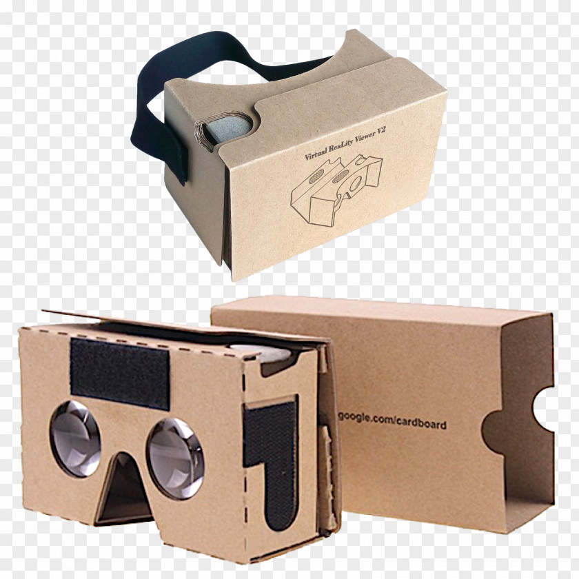 Google Cardboard Virtual Reality Head-mounted Display Glasses PNG