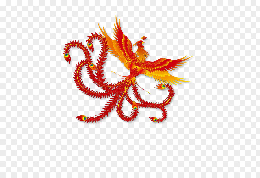 Red Phoenix Fenghuang County Vermilion Bird PNG
