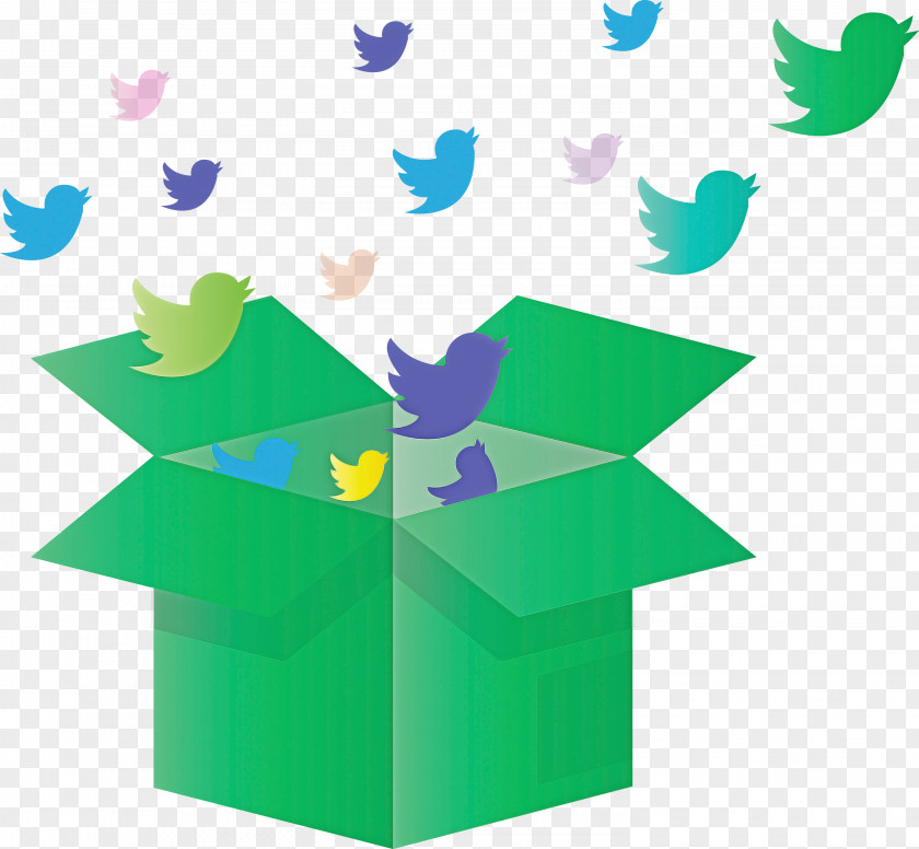 Twitter Birds Opened Box PNG