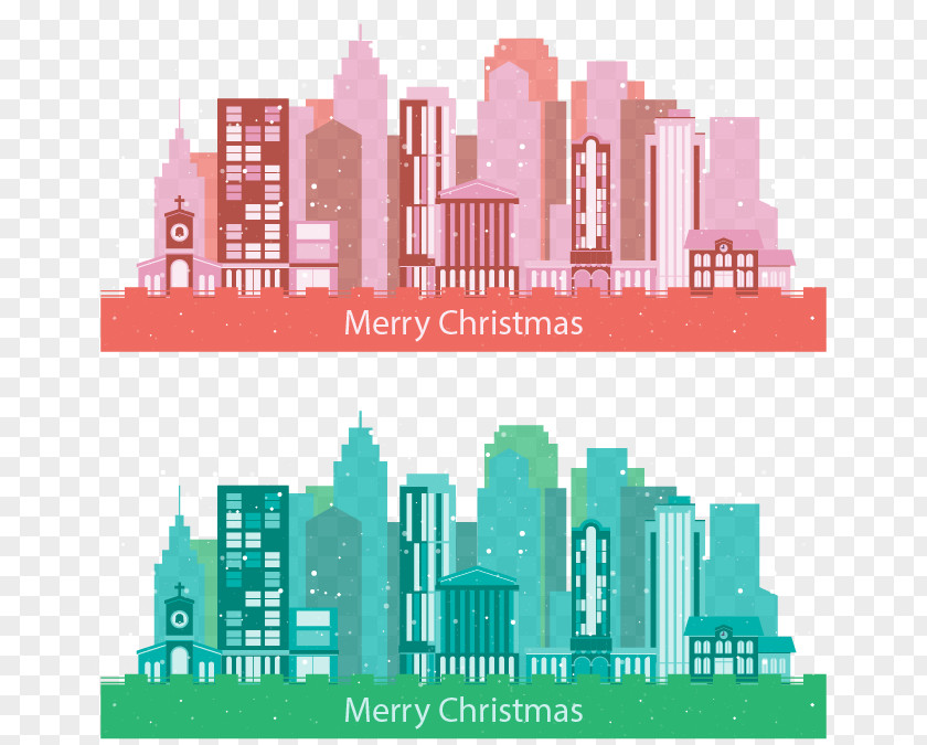 Christmas City Illustration PNG