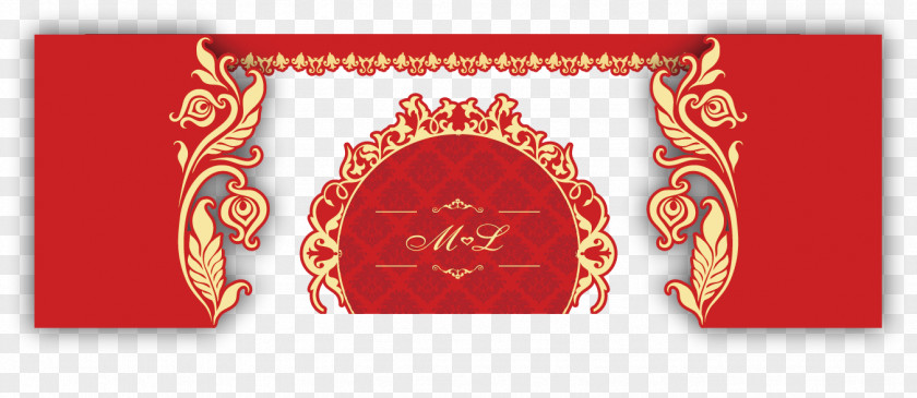 Creative Wedding Red Background Poster PNG