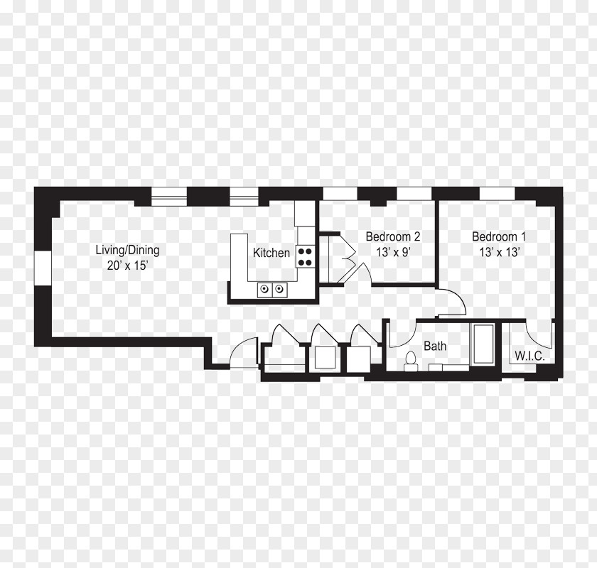 Rosslyn Floor Plan Apartment PNG