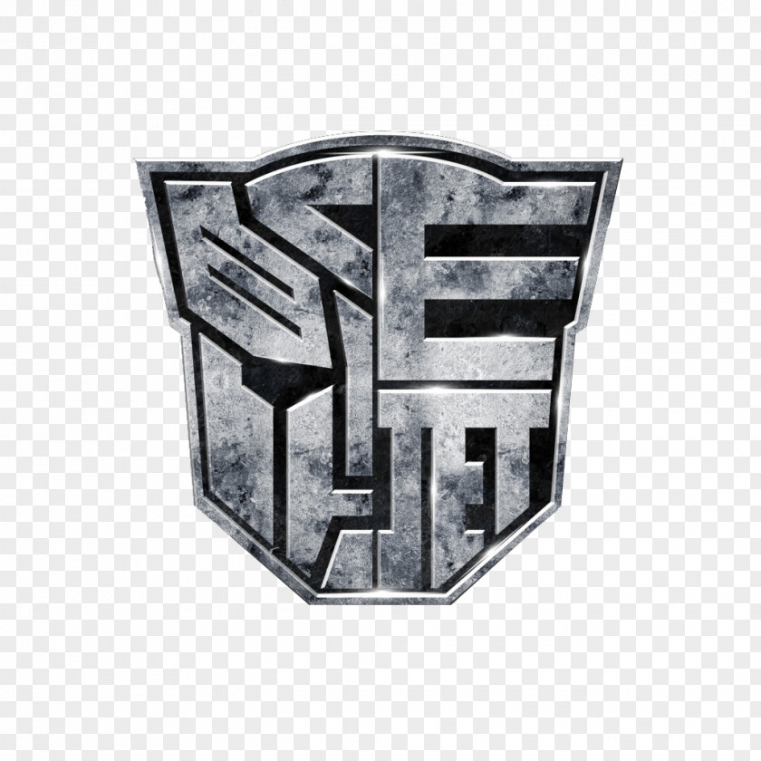 Transformers Textured Metal Element Bumblebee Galvatron Logo PNG