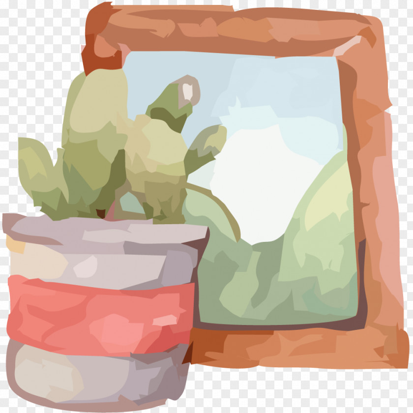 Cactus And Frame Picture Illustration PNG