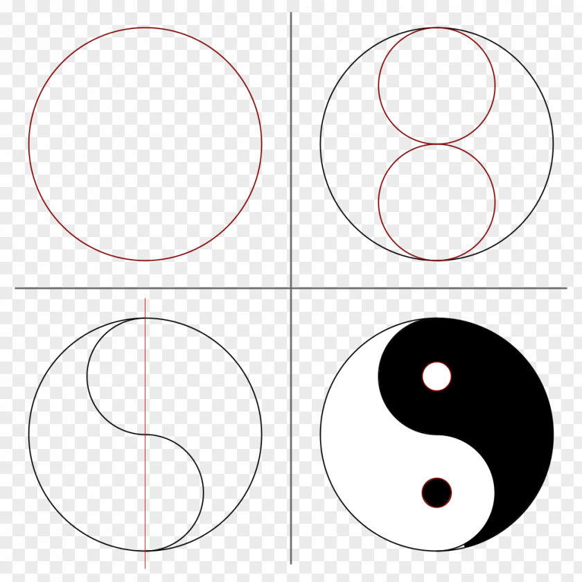Circle Yin And Yang Geometric Shape PNG