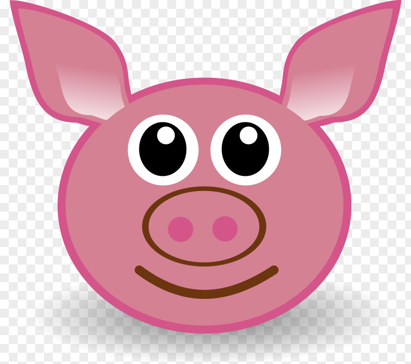 Silly Cartoon Face Pigs Ear Drawing Clip Art PNG