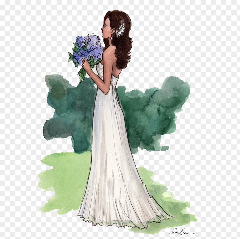 Bride Wedding Dress Illustration PNG