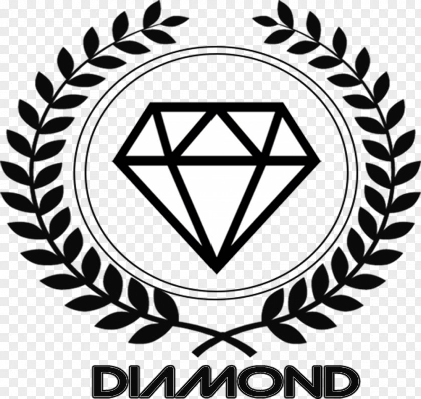 Diamond Logo Monogram Initial Decal Laurel Wreath Letter PNG