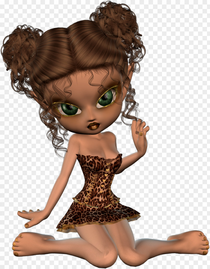 Fairy Brown Hair Doll Biscuits PNG