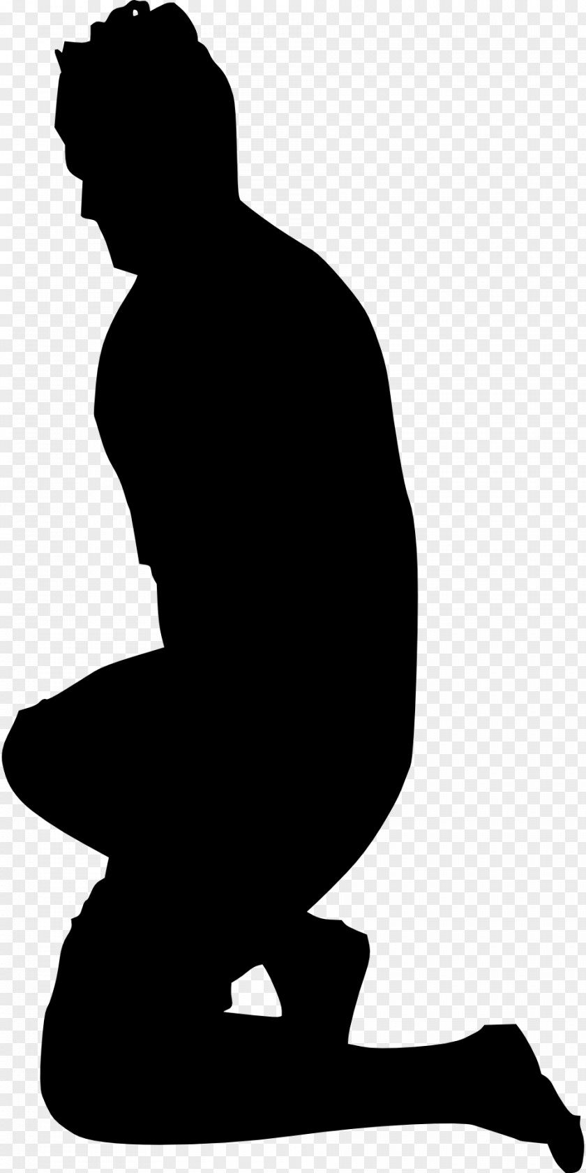 Man Sitting Kneeling Silhouette Clip Art PNG