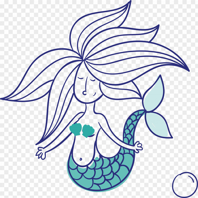 Cartoon Mermaid Design Fairy Tale Drawing Illustration PNG