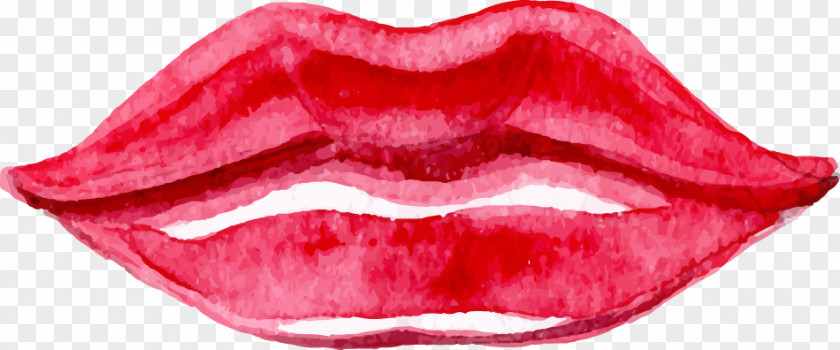 Cartoon Watercolor Lips Lip Painting Kiss PNG
