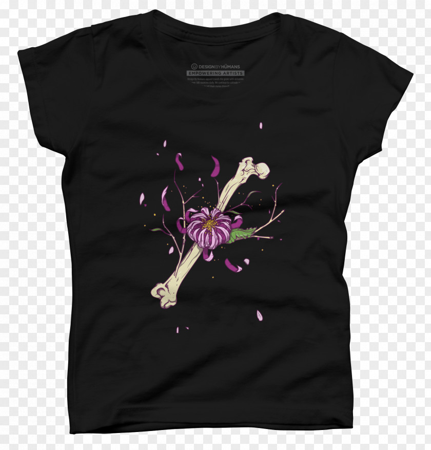 Flower Bones Printed T-shirt Hoodie Clothing PNG