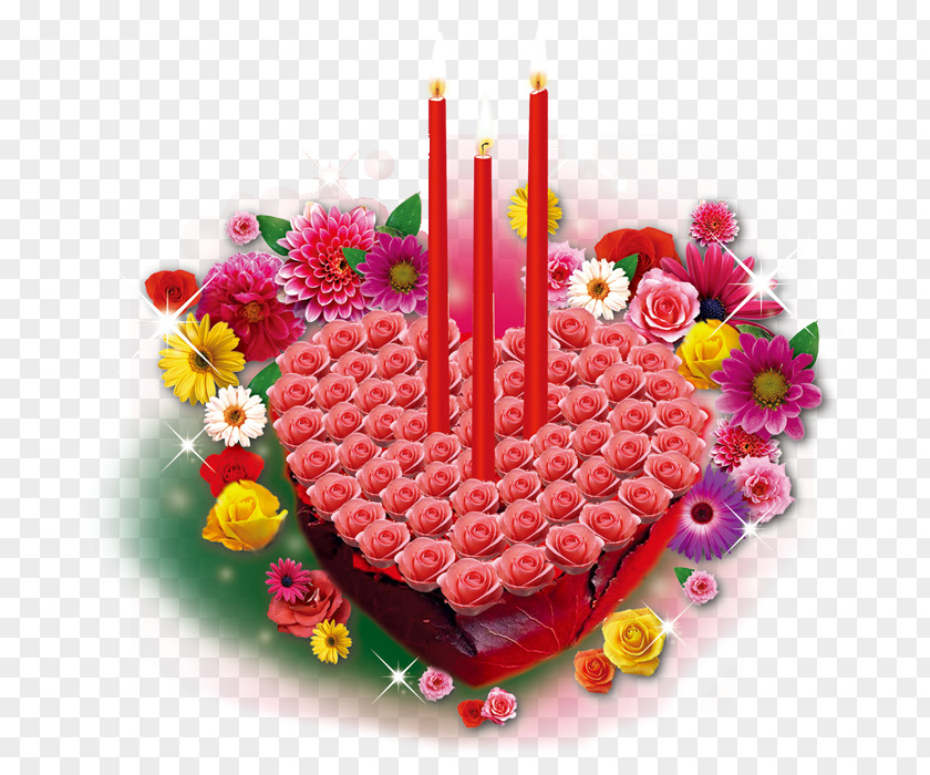 Thanksgiving Candles Heart-shaped Rose Candle Teachers' Day Birthday Euclidean Vector PNG