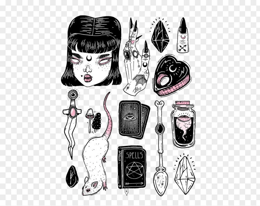 Loll Designs Witchcraft Paper Sticker Drawing Book Of Shadows PNG