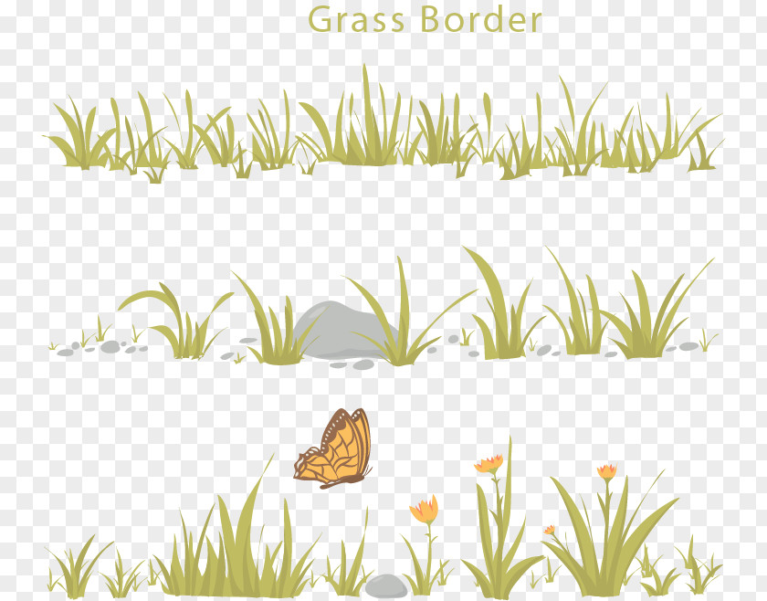 Butterfly Grass Borders Euclidean Vector Clip Art PNG