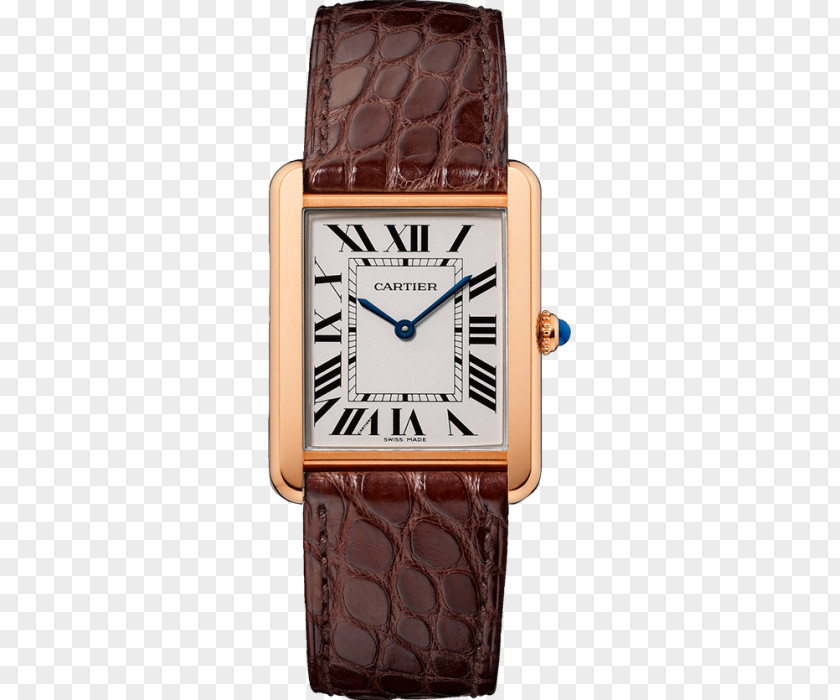 Old Gold Style Cartier Tank Solo Watch Jewellery PNG