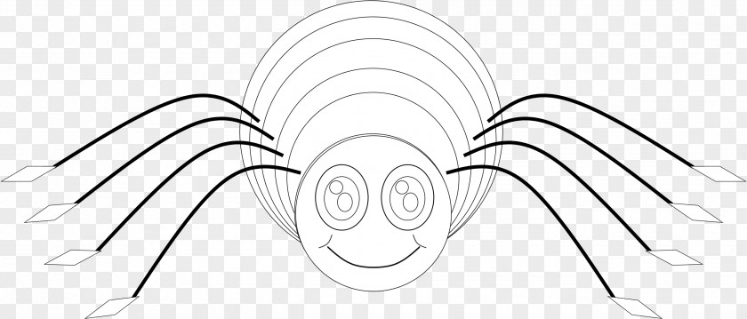 Spider Web Outline Eye White Line Art Forehead Sketch PNG