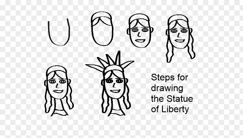 The Statue Of Libertystripes Thumb Line Art Cartoon Clip PNG