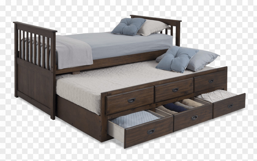Twin Bed Trundle Frame Box-spring Mattress PNG
