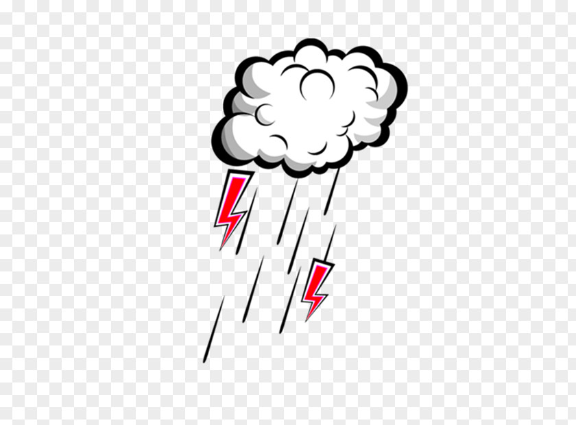 Cartoon Cloud Rain Thunder Lightning Overcast PNG