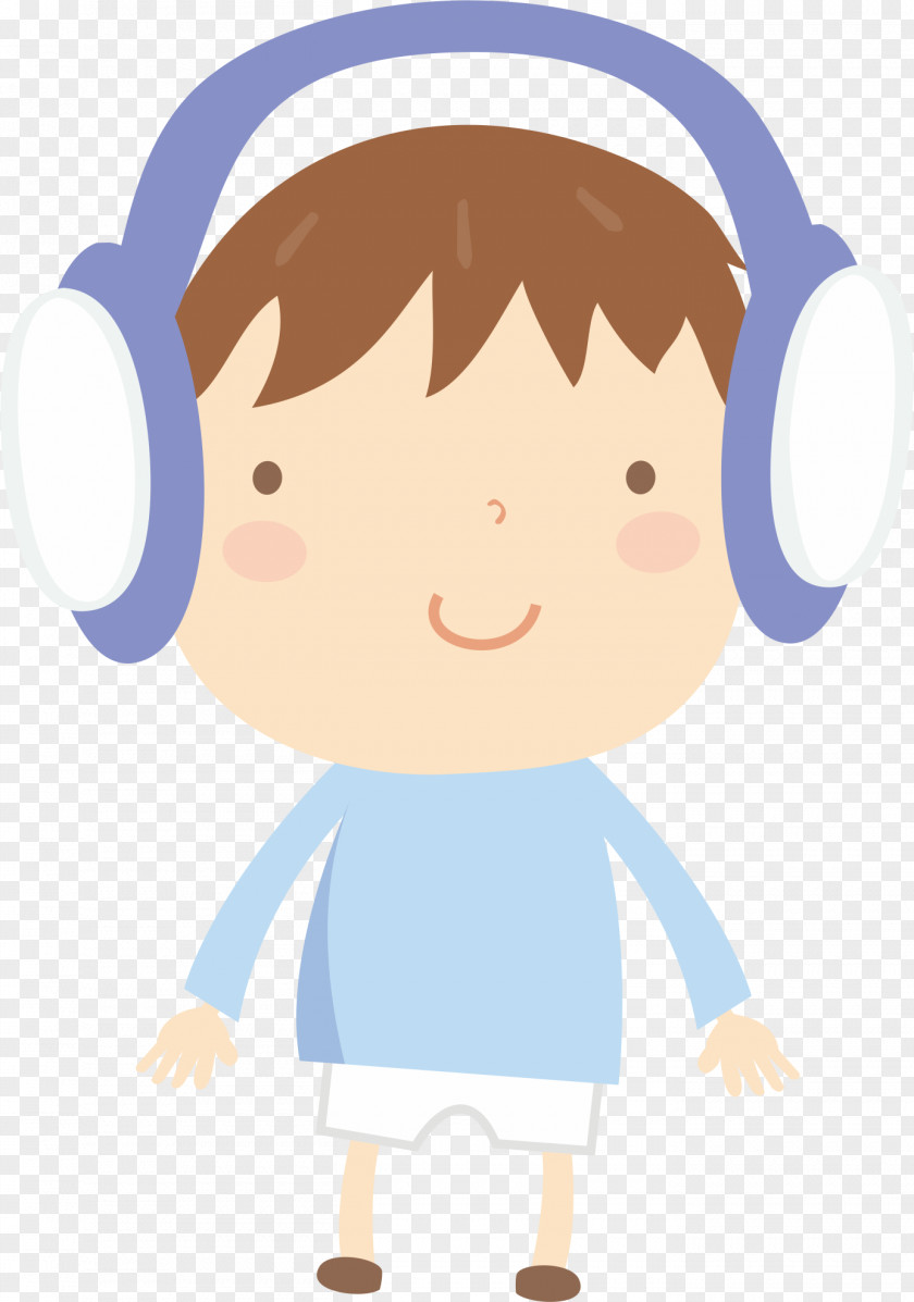 Boy With Headphones Cartoon PNG
