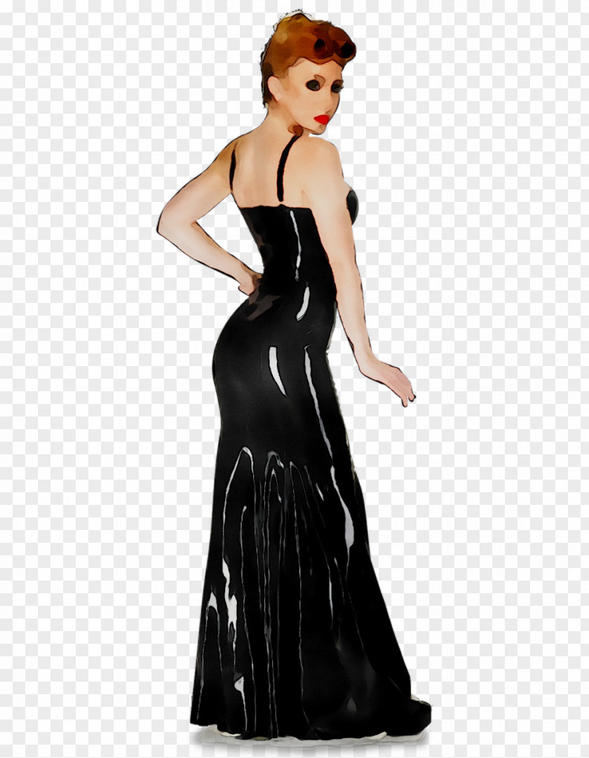 Dress Shoulder Gown Black M PNG