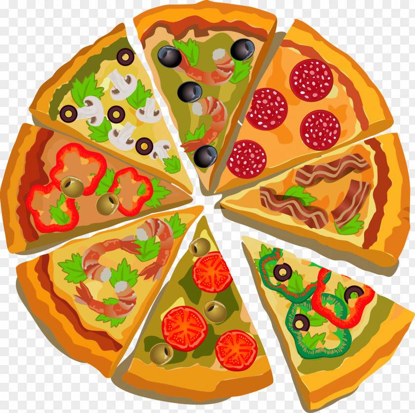 Vector Pizza Italian Cuisine Poster Illustration PNG