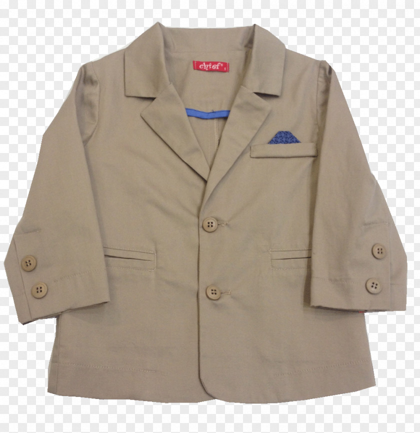 Button Blazer Sleeve Coat Beige PNG