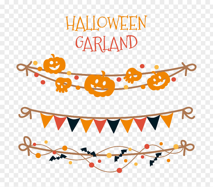 Halloween Pull Flag Garland Clip Art PNG