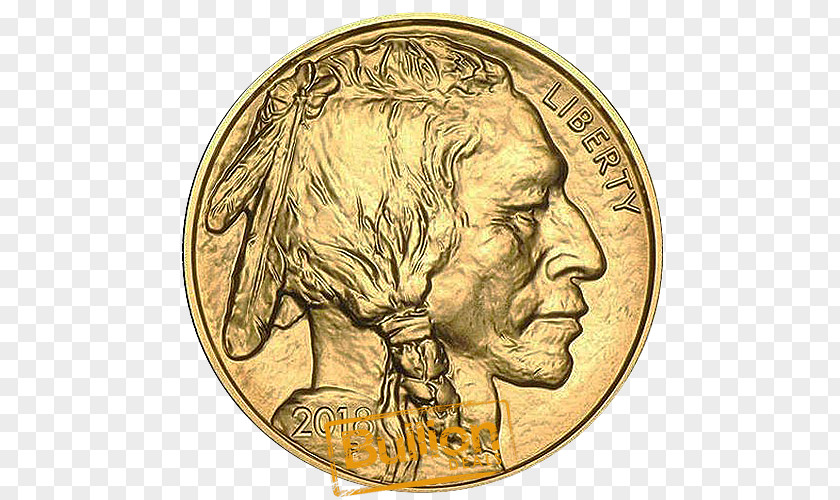 Native American Gold Coin United States Of America Buffalo Bullion PNG