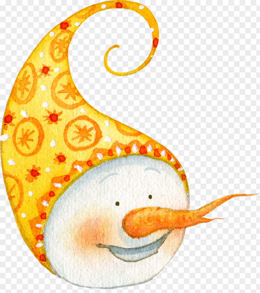Orange Cute Snowman Clip Art PNG