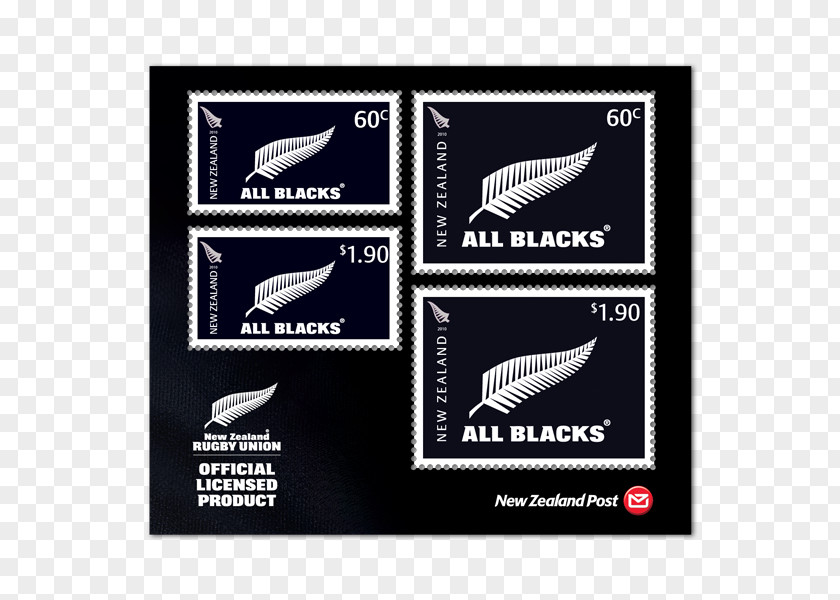 Cancelled Stamp New Zealand National Rugby Union Team Label Postage Stamps PNG