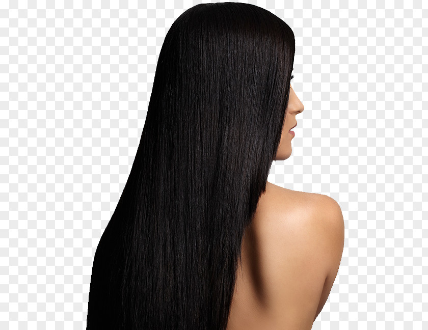 Hair Model Black Coloring Layered Wig PNG