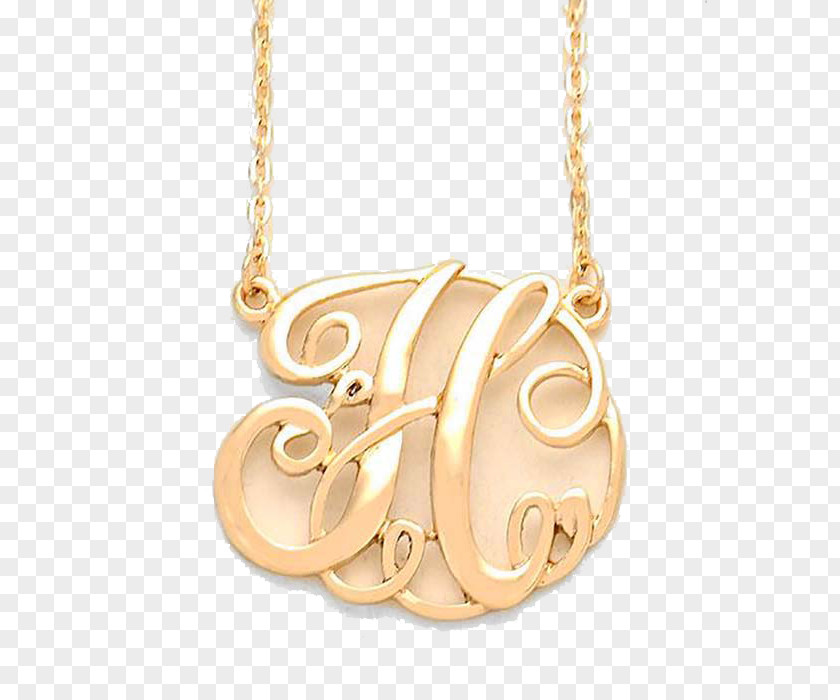 Monogram Necklace Charms & Pendants Gold Jewellery PNG