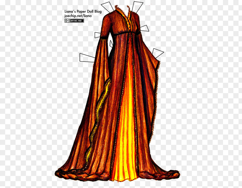 Paper Dolls Robe Gown Costume Clothing Pattern PNG