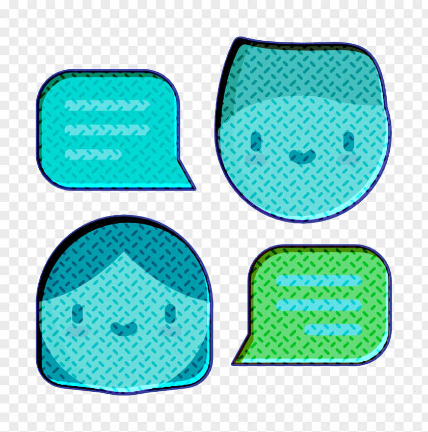 Turquoise Aqua Friendship Icon Talk Chat PNG