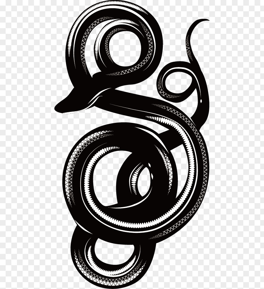 Black And White Snake Totem PNG