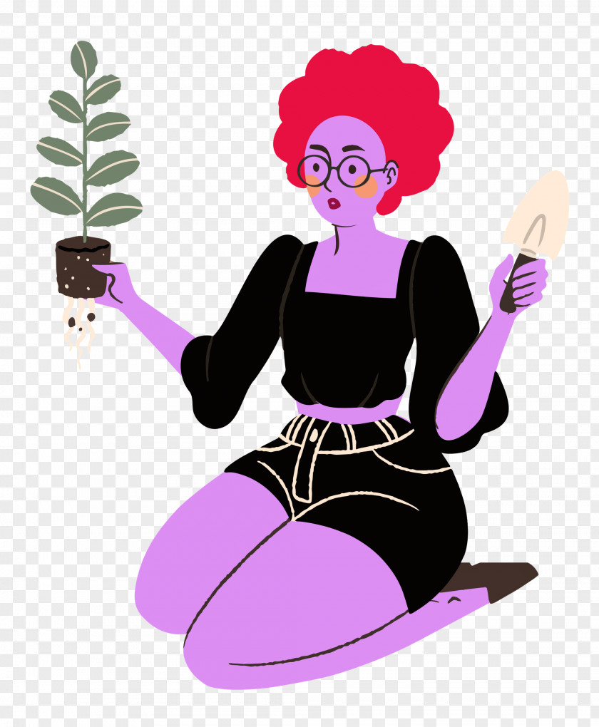 Planting Woman Garden PNG