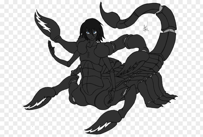 Scorpion King Cartoon Silhouette Black White Legendary Creature PNG