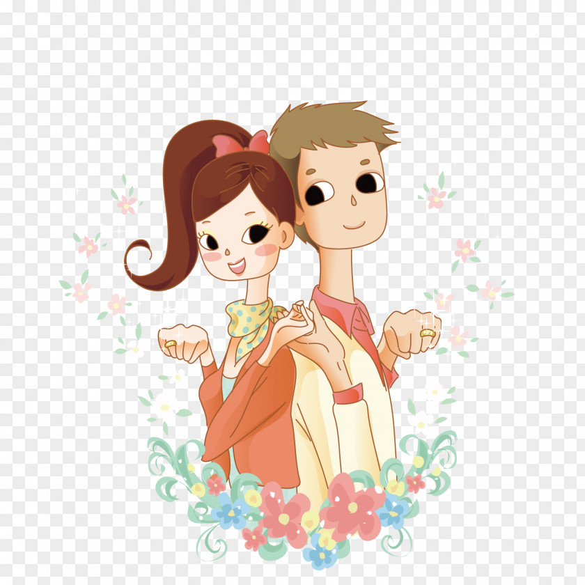 Vector Couple Of Cartoon Drawing Love Clip Art PNG