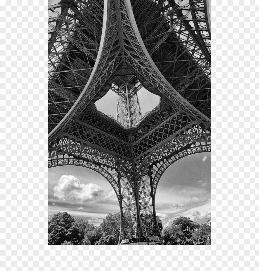 Eiffel Tower Architecture Black And White PNG