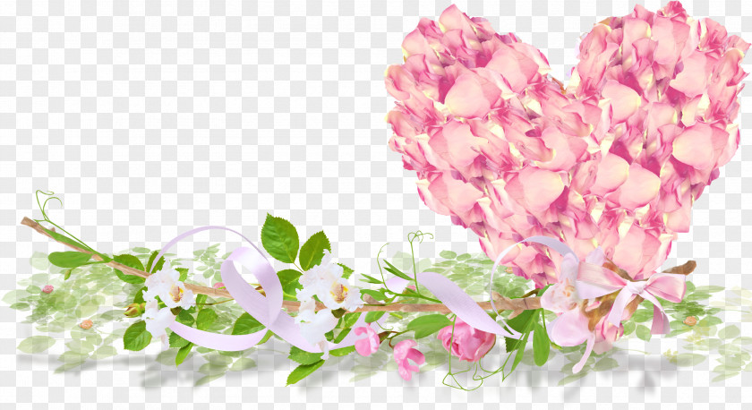 Heart Flowers Rose Flower PNG