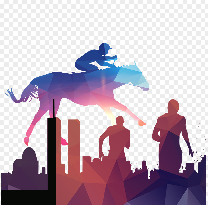 The Business People Riding Silhouette Poster Illustration PNG