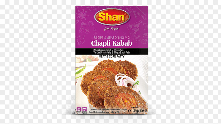 Frozen Non Vegetarian Chapli Kebab Pakistani Cuisine Spice Mix Shan Food Industries PNG