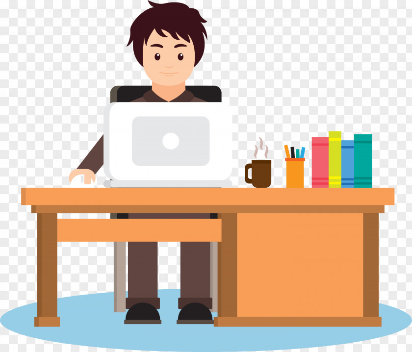 Man Sitting Computer Program PNG